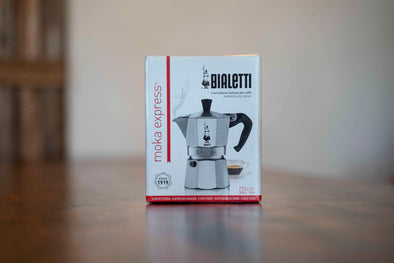 Bialetti moka express 2 cup. Coffee equipment to make coffee at home.