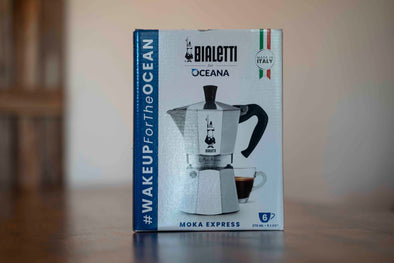 Bialetti moka express- 6 cup. Coffee making equipment to brew coffee at home.