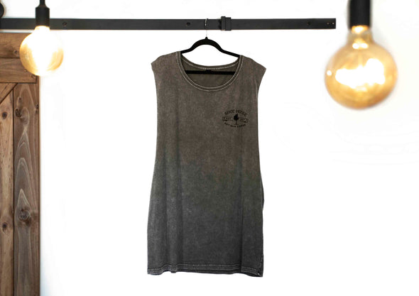 AS colour tank top. Shot House branded. Acid wash grey